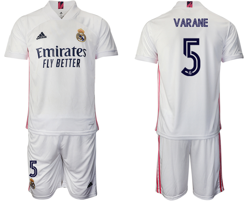 Men 2020-2021 club Real Madrid home #5 white Soccer Jerseys->real madrid jersey->Soccer Club Jersey